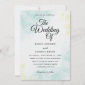 gouden waterverf trouwuitnodigingen kaart (Voorkant)