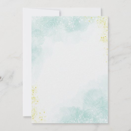 gouden waterverf trouwuitnodigingen kaart (Achterkant)