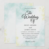 gouden waterverf trouwuitnodigingen kaart (Voorkant / Achterkant)