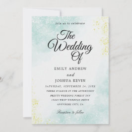 gouden waterverf trouwuitnodigingen kaart