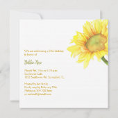 Gouden Waterverf Zonnebloemen 80ste Verjaardagsfee Kaart (Achterkant)