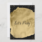 Gouden waterverfpenseelstreek op zwart kaart (Achterkant)