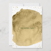 Gouden waterverfstreek op witte opening kaart (Achterkant)