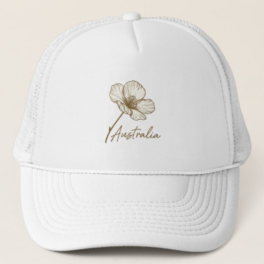 Gouden Wattle Australië Dag 2026 Trucker Pet (Voorkant)