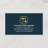 Gouden Wave Blauwe Grijze Lagen Schilder Visitekaartje (Achterkant)