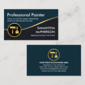 Gouden Wave Blauwe Grijze Lagen Schilder Visitekaartje (Voorkant / Achterkant)