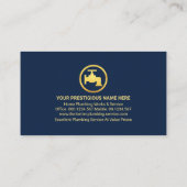 Gouden Wave Blauwe Schaduwlagen Elektro Visitekaartje (Achterkant)