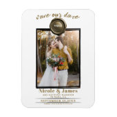 Gouden Wax Seal Foto Bruiloft Save the Date Magneet (Verticaal)