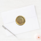 Gouden Wax Seal  Gepersonaliseerd Trouwstickers Ronde Sticker (Envelop)