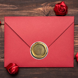 Gouden Wax Seal  Gepersonaliseerd Trouwstickers Ronde Sticker