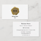 Gouden Wax Seal op Zwart & Wit Visitekaartje (Voorkant / Achterkant)