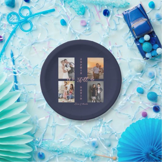 Gouden 'We Hernieuwen Nog Steeds de Geloften' Foto Papieren Bordje (Feest)