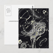 Gouden Web Abstracte Fractale Kunst Briefkaart (Voorkant / Achterkant)
