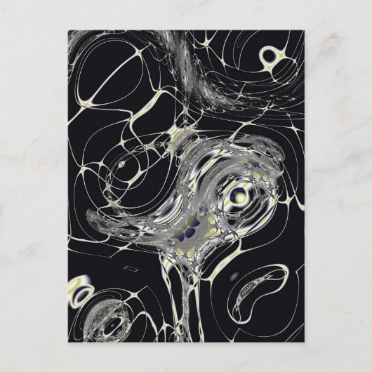 Gouden Web Abstracte Fractale Kunst Briefkaart (Voorkant)