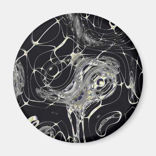 Gouden Web Abstracte Fractale Kunst Magneet (Voorkant)