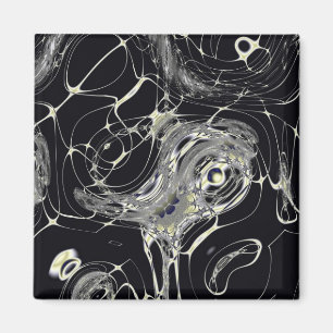 Gouden Web Abstracte Fractale Kunst Magneet