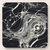 Gouden Web Abstracte Fractale Kunst Onderzetter (Voorkant)