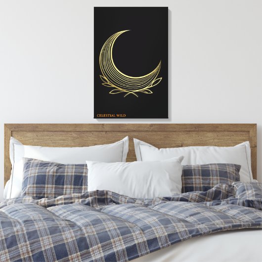 Gouden Weefsel Maan Genade Fijne Kunst Canvas Afdruk (Insitu (Slaapkamer))