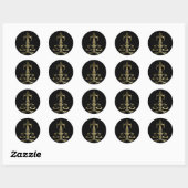 Gouden Weegschaal Rond Ronde Sticker (Vel)