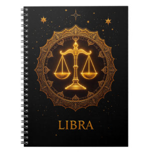Gouden Weegschaal Sterrenbeeld Illustratie Notitieboek