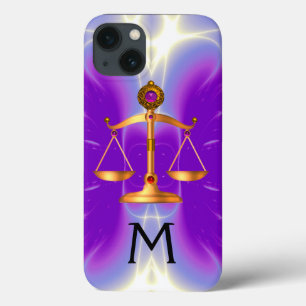 GOUDEN WEEGSCHAAL VAN DE WET MET EDELE STEEN MONOG Case-Mate iPhone CASE