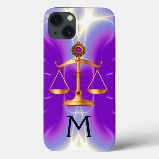 GOUDEN WEEGSCHAAL VAN DE WET MET EDELE STEEN MONOG Case-Mate iPhone CASE (Achterkant)