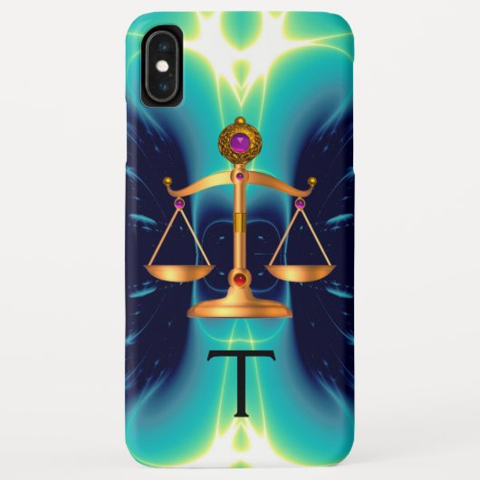 GOUDEN WEEGSCHAAL VAN DE WET MET EDELE STEEN MONOG Case-Mate iPhone CASE (Achterkant)