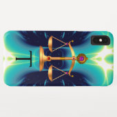 GOUDEN WEEGSCHAAL VAN DE WET MET EDELE STEEN MONOG Case-Mate iPhone CASE (Achterkant (horizontaal))