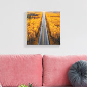 Gouden weg door het bos canvas afdruk (Insitu (Woonkamer))