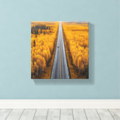 Gouden weg door het bos canvas afdruk (Insitu (Houten vloer))