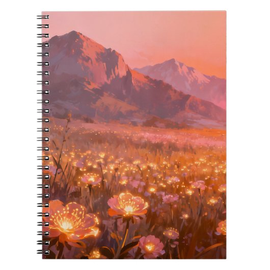 Gouden Weide Berg Spiraal Notebook Notitieboek (Voorkant)