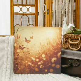 Gouden Weide Bliss – Vintage Bloemenschildering op Canvas Afdruk