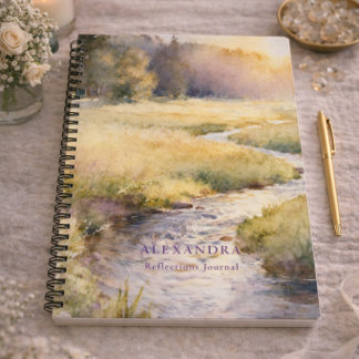 Gouden Weide Gepersonaliseerd Reflectie Journaal Notitieboek