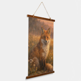 Gouden Weide Vos Hout - Bovenste Wand Tapijt Hangend Wandkleed