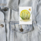 Gouden Weide Watercolor Kunstprint Button (Insitu)