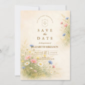 Gouden Weide Wilde Bloem Quinceañera Save The Date (Voorkant)