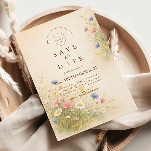 Gouden Weide Wilde Bloem Quinceañera Save The Date