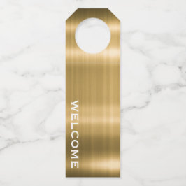 Gouden Welcome Hospitality Flesneklabels Flessenhanger