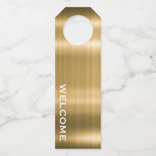 Gouden Welcome Hospitality Flesneklabels Flessenhanger (Voorkant)