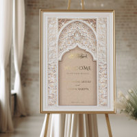 Gouden Welkomstbord voor Islamitische Nikah Bruilo
