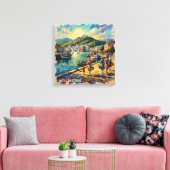 Gouden Wellington Havenpromenade Canvas Afdruk (Insitu (Woonkamer))