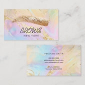 gouden wenkbrauwen op elegant FAUX holografisch ef Visitekaartje (Voorkant / Achterkant)