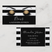 Gouden wenkbrauwen sprankelend met zwarte en witte visitekaartje (Voorkant / Achterkant)