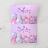 Gouden wensen: Violet Traditional Foiled Birthday Folie Wenskaart (Binnenlaag)