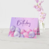 Gouden wensen: Violet Traditional Foiled Birthday Folie Wenskaart (Orchidee)