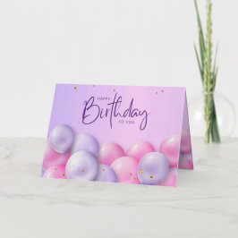 Gouden wensen: Violet Traditional Foiled Birthday Folie Wenskaart