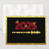 Gouden wenskaart Nieuwjaar met golf-sneeuwvlokken Feestdagenkaart (Voorkant / Achterkant)