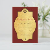  gouden wereld met thema bruiloft RSVP Kaartje (Staand voorkant)