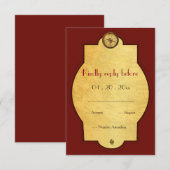  gouden wereld met thema bruiloft RSVP Kaartje (Voorkant / Achterkant)