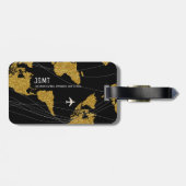 Gouden Wereldkaart Elegante Internationale Reizen Bagagelabel (Achterkant horizontaal)